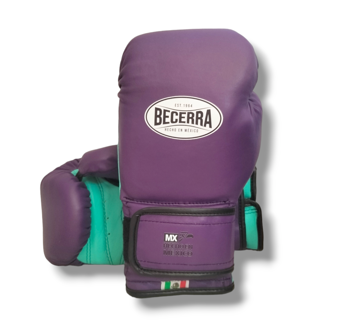 Guantes de Box Piel Natural Color Morado/turquesa